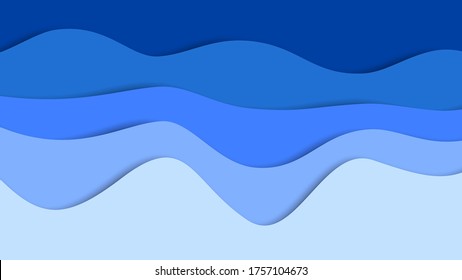 3D abstract background and paper cut shapes, vector illustration