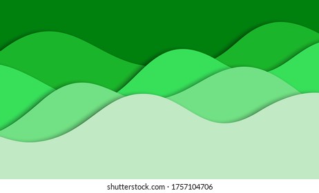 3D abstract background and paper cut shapes, vector illustration