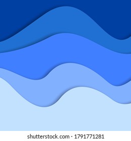 Formas de corte de papel y fondo abstracto 3D, ilustración vectorial