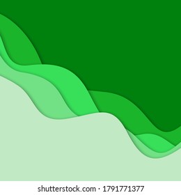 Formas de corte de papel y fondo abstracto 3D, ilustración vectorial