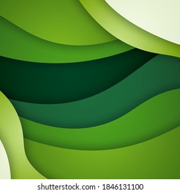Formas de corte de papel y fondo abstracto 3D, ilustración vectorial