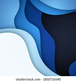 3D abstract background and paper cut shapes, vector illustration