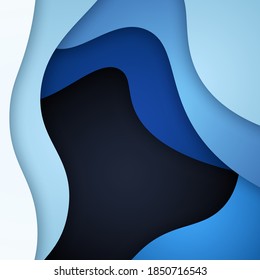 Formas de corte de papel y fondo abstracto 3D, ilustración vectorial