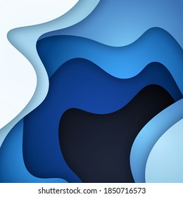 3D abstract background and paper cut shapes, vector illustration