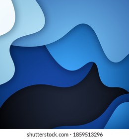 Formas de corte de papel y fondo abstracto 3D, ilustración vectorial