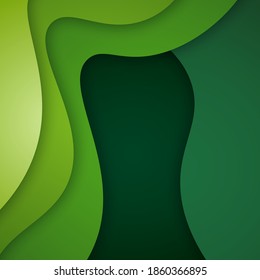 3D abstract background and paper cut shapes, vector illustration
