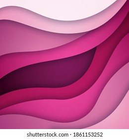 3D abstract background and paper cut shapes, vector illustration