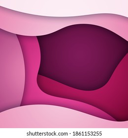 3D abstract background and paper cut shapes, vector illustration