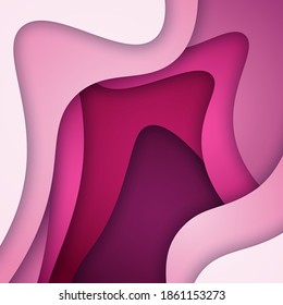 3D abstract background and paper cut shapes, vector illustration