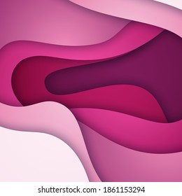 3D abstract background and paper cut shapes, vector illustration