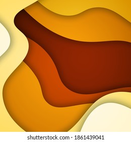 3D abstract background and paper cut shapes, vector illustration