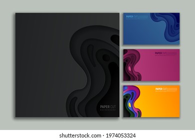 3D abstract background in paper cut style. Vector design layout for posters, business presentations, flyers, and invitations. Colorful illustrations 
