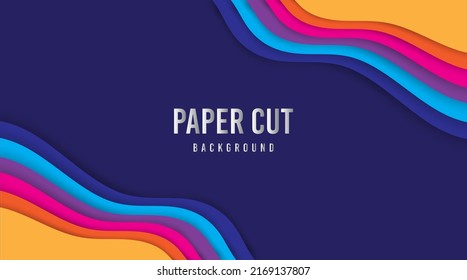 3d abstract background with paper cut shape Free Vector