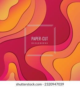 3D Abstract Background and Paper Cut Shapes, Red And Orange Color Vector Design Layout For Business, Flyers, Posters, Social Media