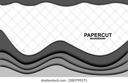 3D abstract background and paper cut shapes with copyspace