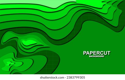3D abstract background and paper cut shapes with copyspace