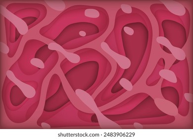 Fondo abstracto 3D con Formas de corte de papel. Diseño de diseño de Vector para presentaciones de negocios, flayers, posters e invitaciones.Purple tallado arte