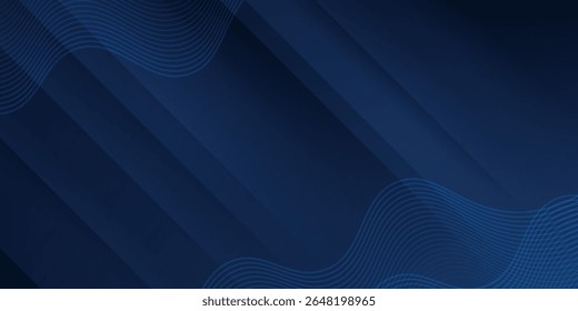 3D abstract background with paper cut shapes. Vector design layout for business presentations, flyers, posters and invitations. Blue carving art with line stripes modern shiny element
