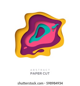 3D Abstract Background With Paper Cut Shapes. Vector Design Layout For Business Presentations, Flyers, Posters. 