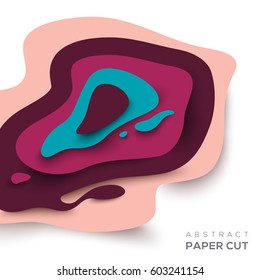 3D abstract background with paper cut shapes. Vector design layout for business presentations, flyers, posters. 