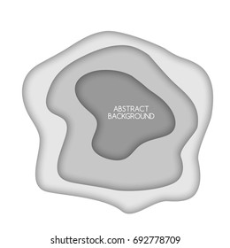 3D abstract background paper cut layout template. Papercut design concept.