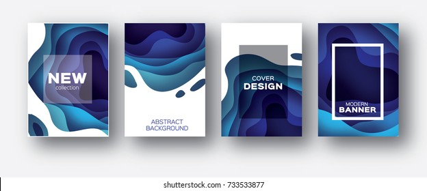 3D abstract background with paper cut shapes. .Layered tunnel wave background. Shadows box. Vector design for business presentations, flyers, posters