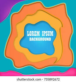 3D abstract background with paper cut shapes. Vector illustration. Eps 10.