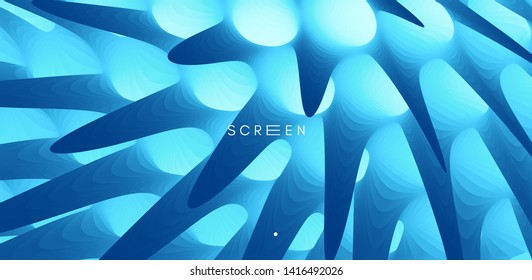 3D abstrakter Hintergrund mit prickelnden Dornen. Design-Vorlage abdecken. Futuristische Technologie-Stil. Kann für Werbung, Marketing, Präsentation verwendet werden.