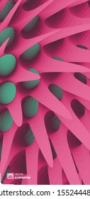 3d abstract background with prickly thorns. Cover design template. Futuristic technology style. Can be used for advertising, marketing, presentation.