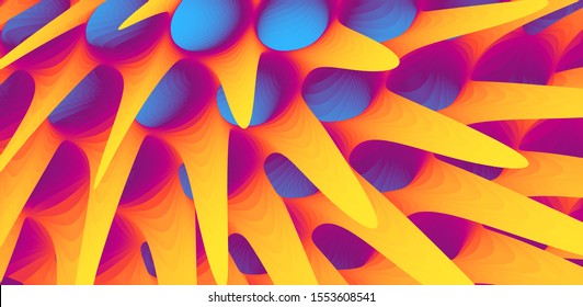 3d abstract background with prickly thorns. Cover design template. Futuristic technology style. Can be used for advertising, marketing, presentation.