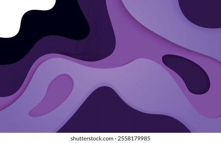 3D abstract background with purple paper cut waves. Contrasting color. Vector design layout for presentations, flyers, posters and. 3d vector