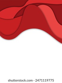 3D abstract background from red paper cut shapes. Vector design layout for business presentations, flyers, posters and invitations. Colorful carving art, environment and ecology element