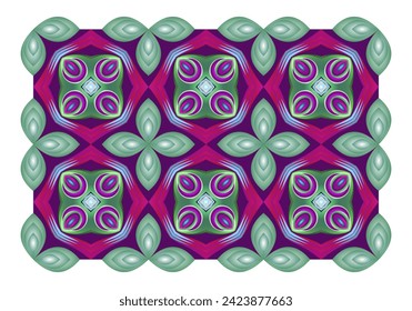 3d fondo abstracto, patrón geométrico floral brillante aislado en blanco.