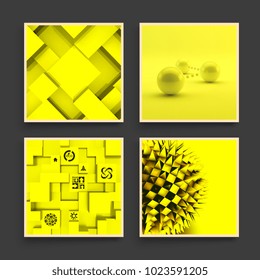 3D abstract background. Textbook, booklet or notebook mockup. Business brochure. Cover design template. Vector Illustration. 