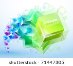3d abstract background with transparent cubes - vector illustration