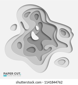 3D abstract background with white paper cut shapes. Vector design layout for business presentations, flyers, posters.