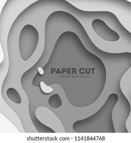 3D abstract background with white paper cut shapes. Vector design layout for business presentations, flyers, posters.