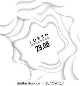 3D abstract background with white paper cut shapes. Vector design layout for business presentations, flyers, posters