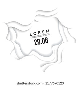 3D abstract background with white paper cut shapes. Vector design layout for business presentations, flyers, posters