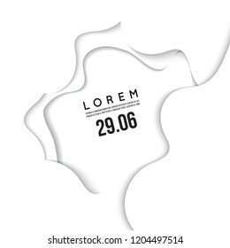 3D abstract background with white paper cut shapes. Vector design layout for business presentations, flyers, posters