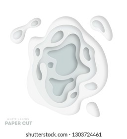 3D abstract background with white paper cut shapes. Vector design layout for business presentations, flyers, posters.