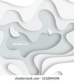 3D abstract background with white paper cut shapes. Vector design layout for business presentations, flyers, posters.