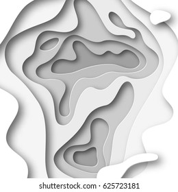 3D abstract background with white paper cut shapes. Vector design layout for business presentations, flyers, posters.