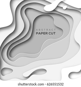 3D abstract background with white paper cut shapes. Vector design layout for business presentations, flyers, posters.