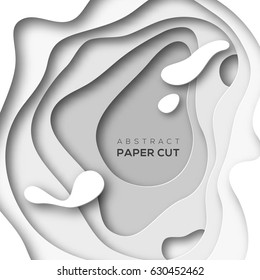3D abstract background with white paper cut shapes. Vector design layout for business presentations, flyers, posters.