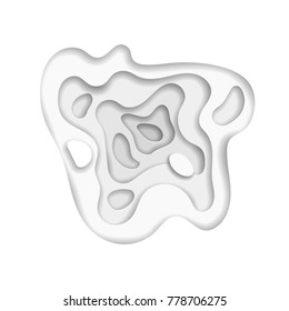 3D abstract background with white paper cut shapes. Vector design layout for business presentations, flyers, posters.