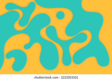 3D abstract background and yellow blue green paper cut shapes. Vector design layout for business presentations, flyers, posters and invitations