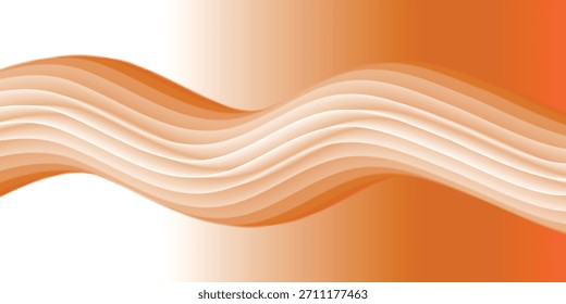 3D-abstrakter Hintergrund.Twirl-Hintergrund. Wave Wind Flow orange 3D Renderschleife. Abstrakte orangefarbene geometrische Polygon Hintergrund komponieren. Abstrakter bunter Hintergrund für Design. Vektorgrafik.