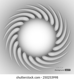 3d abstract banner of a greyscale sun shape