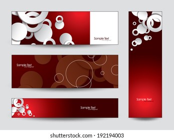 3D Abstract Banners. Vector Circles. 